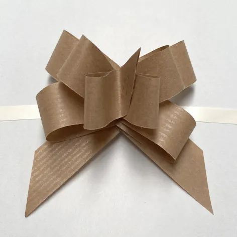 Pull Bow Ribbon; Bokraft; Natural - Pack of 100